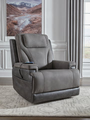 Elite Furniture Outlet - Ashley Furniture - 4Z-Peaceful Pause Living Room - Power Lift Recliner / Slate - PC1210412