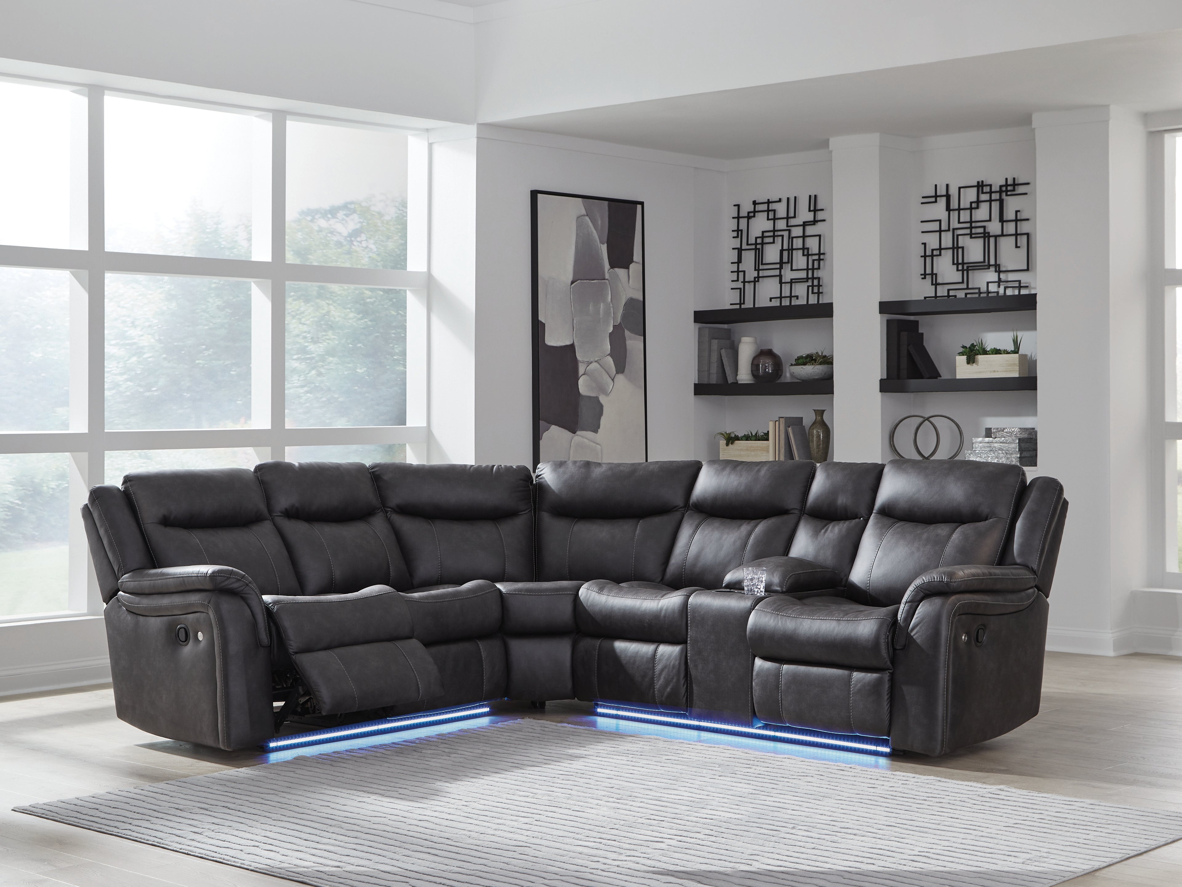 Elite Furniture Outlet - Ashley Furniture - Sultan Meadow Sectional - 2-Piece Reclining Sectional / Carbon - PC13001S1
