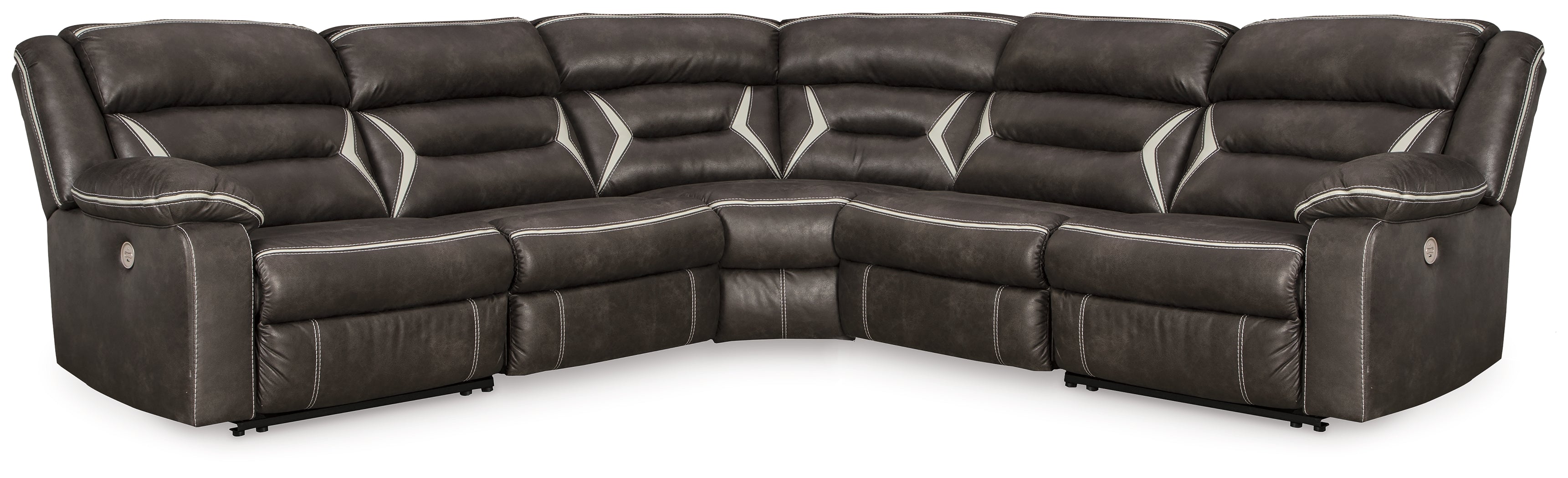 Elite Furniture Outlet - Ashley Furniture - Kincord Sectional - 5-Piece Power Reclining Sectional / Midnight - 13104S6