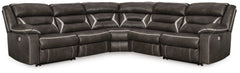 Elite Furniture Outlet - Ashley Furniture - Kincord Sectional - 5-Piece Power Reclining Sectional / Midnight - 13104S6