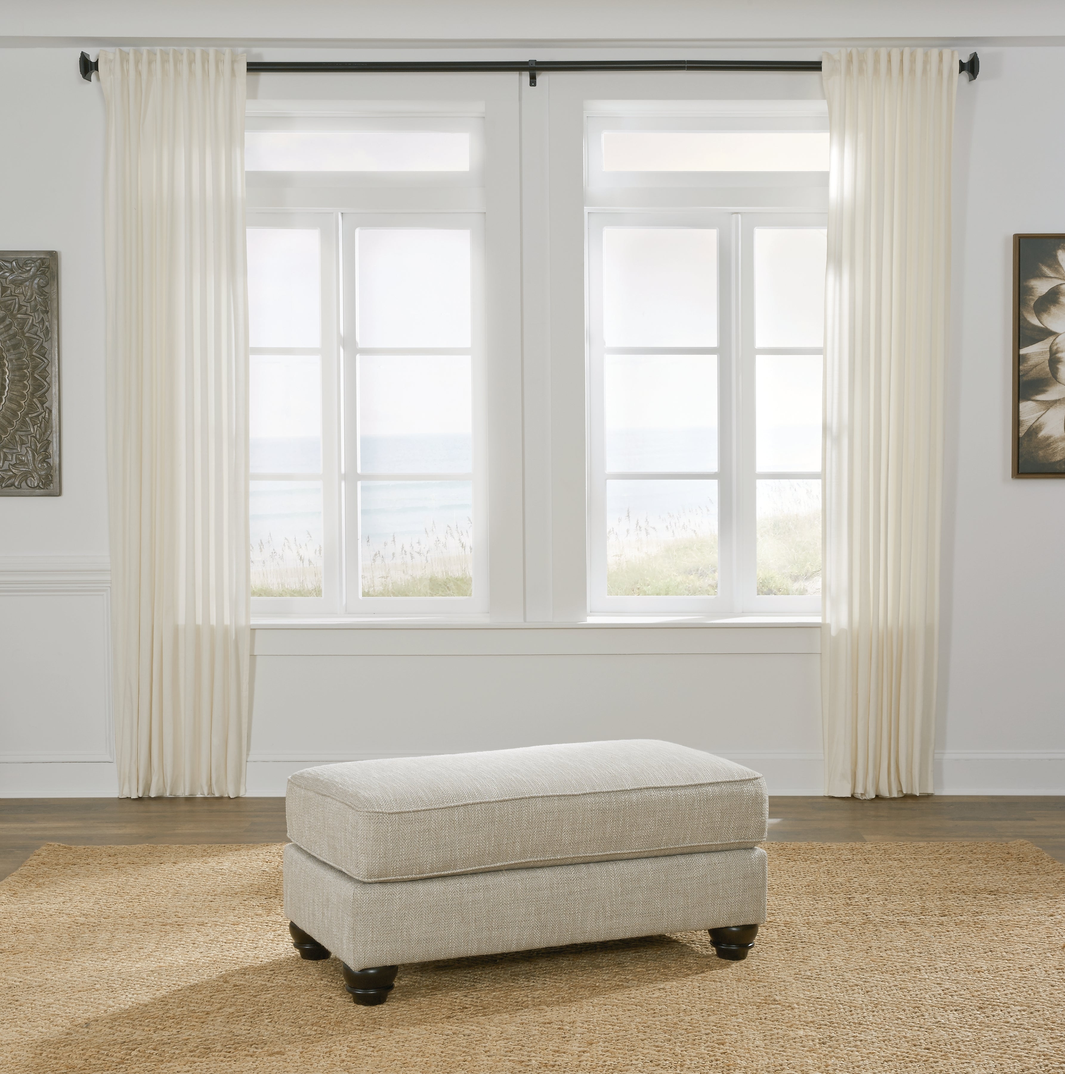 Elite Furniture Outlet - Ashley Furniture - Asanti Living Room - Ottoman / Fog - 1320114