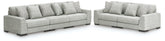 Elite Furniture Outlet - Ashley Furniture - Regent Park 3-Piece Sectional Sofa and 2-Piece Sectional Loveseat - 3-Piece Sectional Sofa and 2-Piece Sectional Loveseat / Pewter - 14404U4
