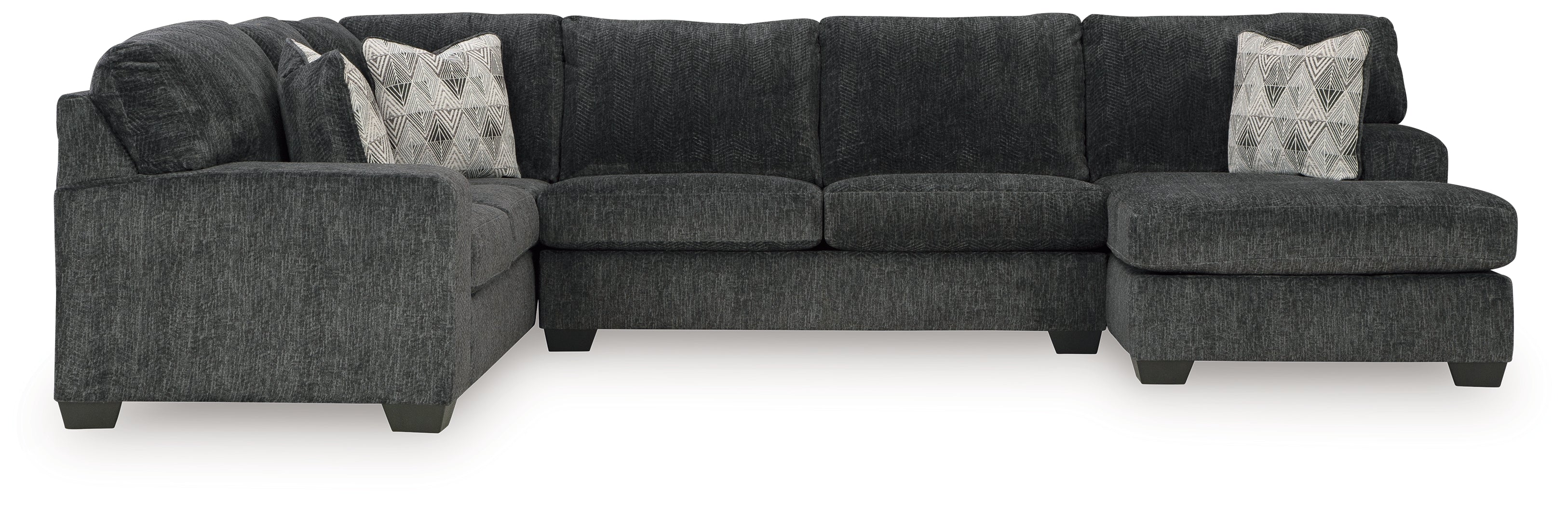 Elite Furniture Outlet - Ashley Furniture - Hollyview Sectional - LAF 3-Piece Sectional with Chaise / Shadow - 15205S1