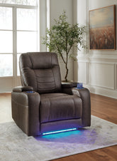 Elite Furniture Outlet - Ashley Furniture - Schooner Rocks Living Room - PWR Recliner/ADJ Headrest / Umber - 1610413