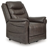 Elite Furniture Outlet - Ashley Furniture - Oatman Living Room - Power Lift Recliner / Umber - 1800412