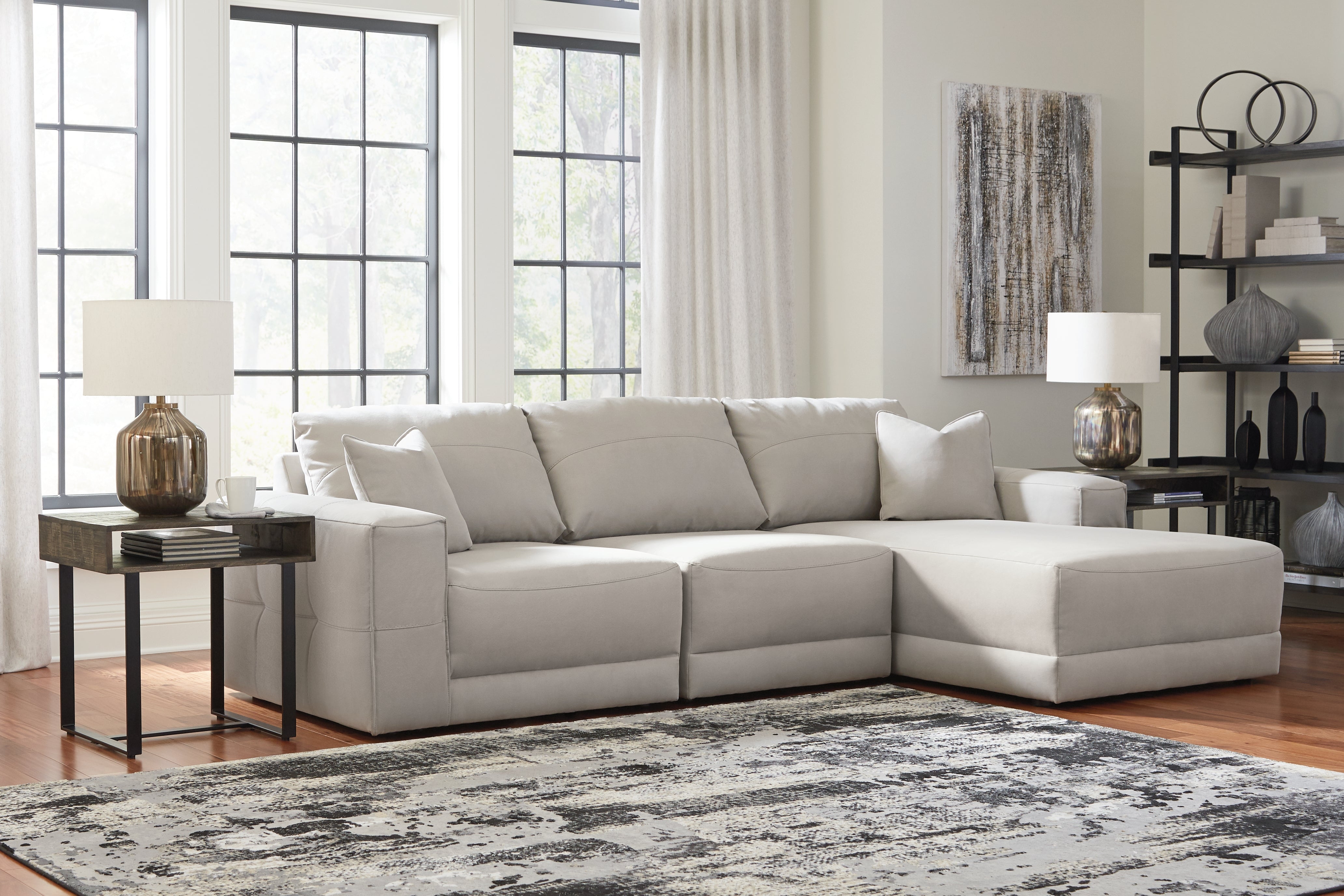 Elite Furniture Outlet - Ashley Furniture - Next-Gen Gaucho Sectional - RAF 2-Piece Sectional Loveseat / Gray - 18304S3