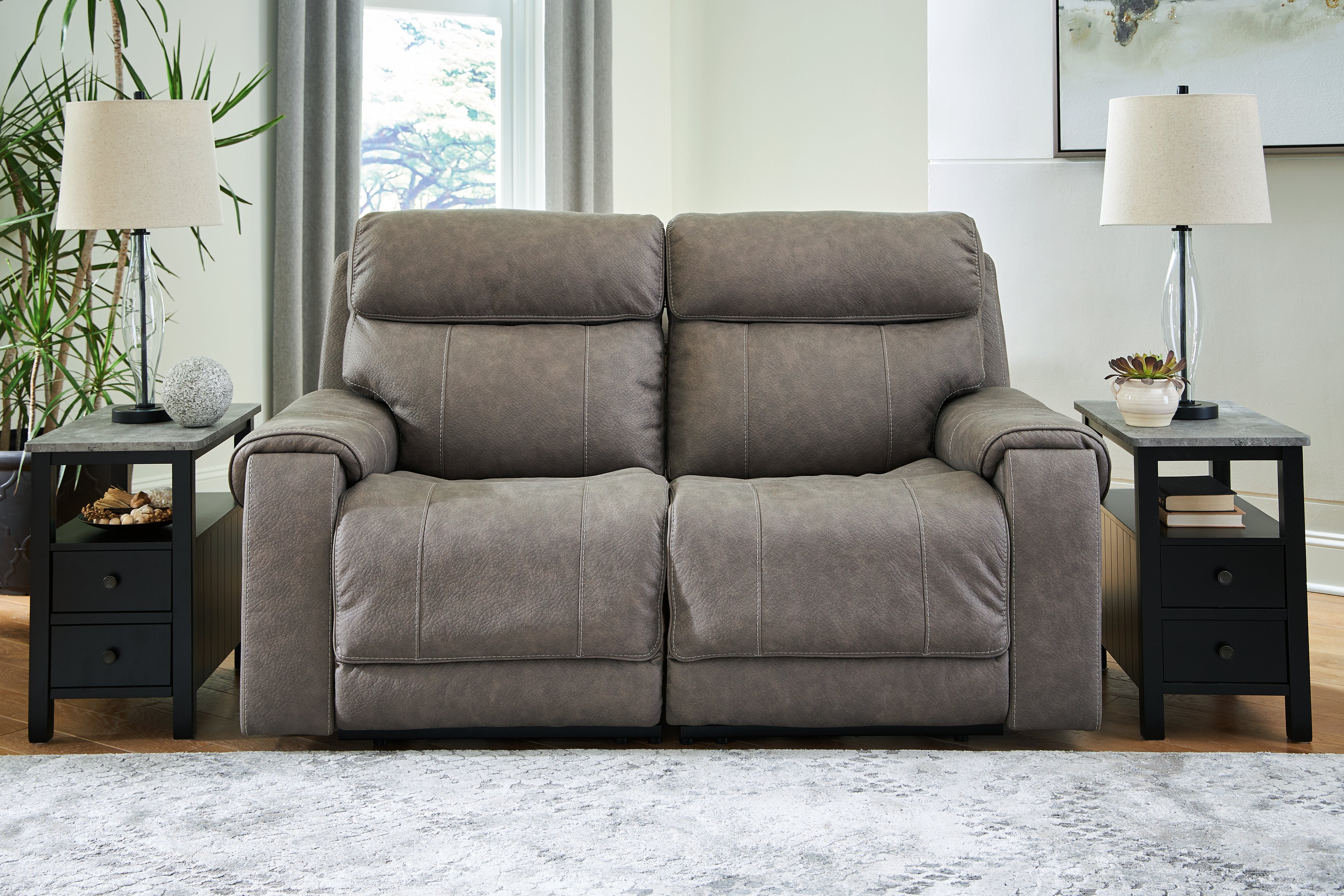 Elite Furniture Outlet - Ashley Furniture - Starbot Sectional - 2-Piece Power Reclining Sectional Loveseat / Fossil - 23501S1