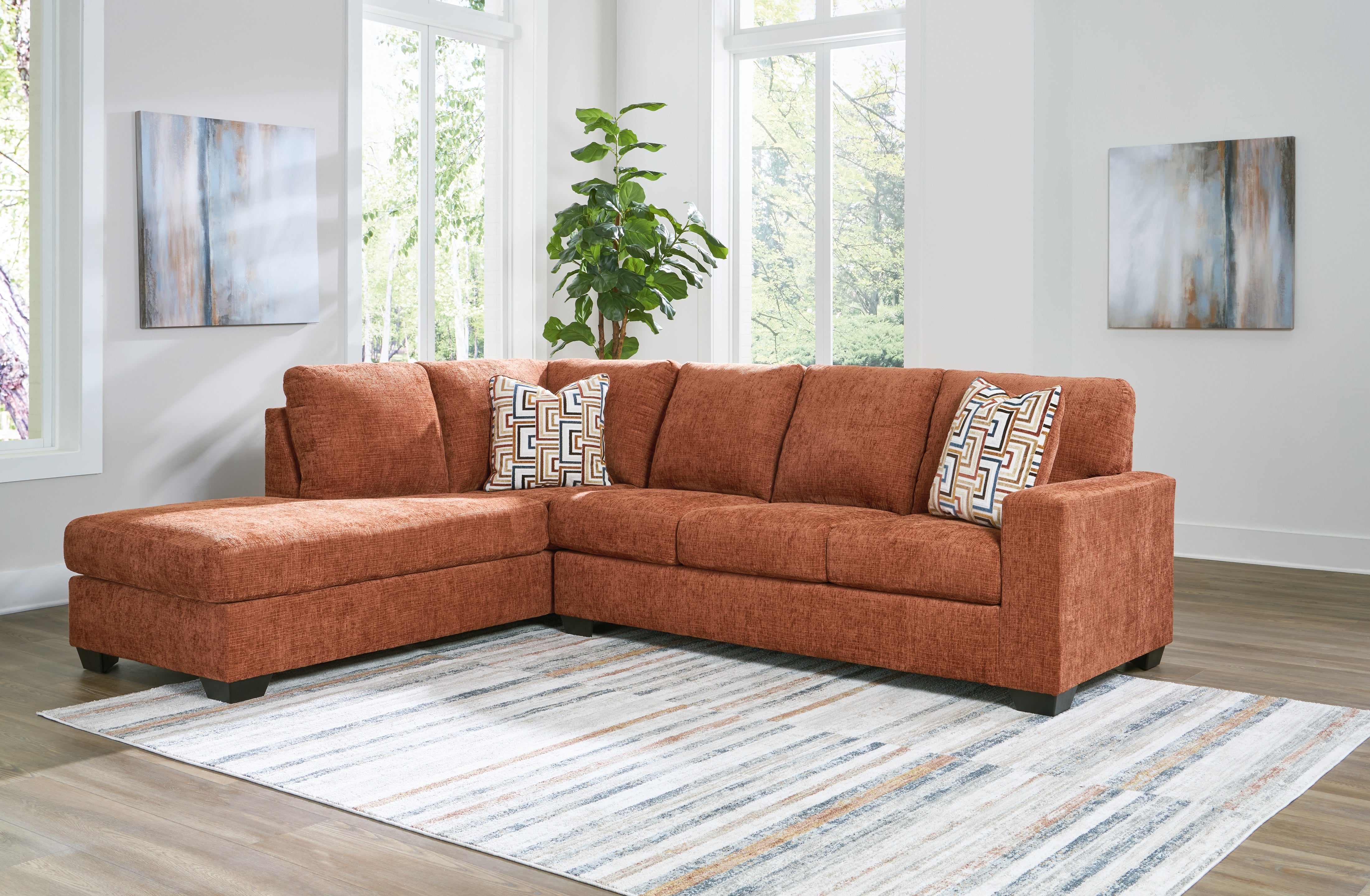 Elite Furniture Outlet - Ashley Furniture - Aviemore Sectional - RAF 2-Piece Sectional with Chaise / Ink - 24303S1