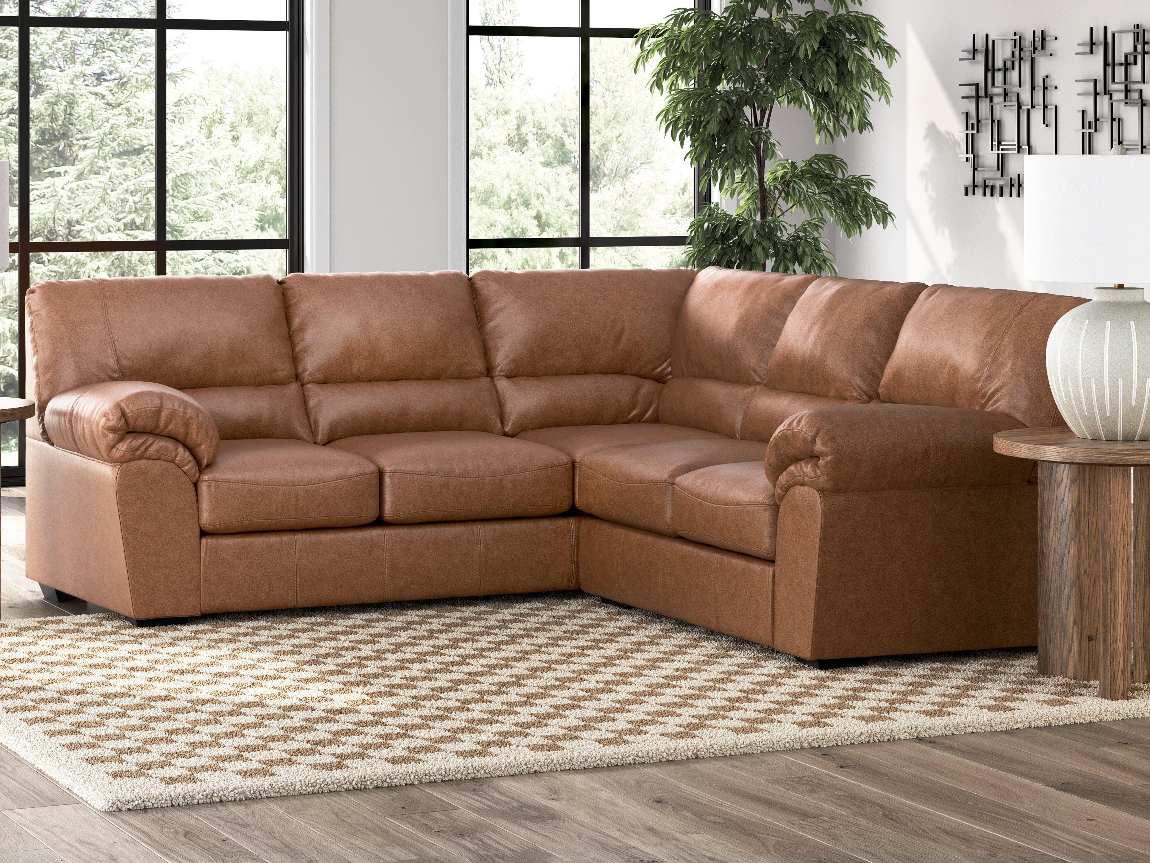 Elite Furniture Outlet - Ashley Furniture - WillowBend Sectional - RAF 2-Piece Sectional / Caramel - PC27704S1