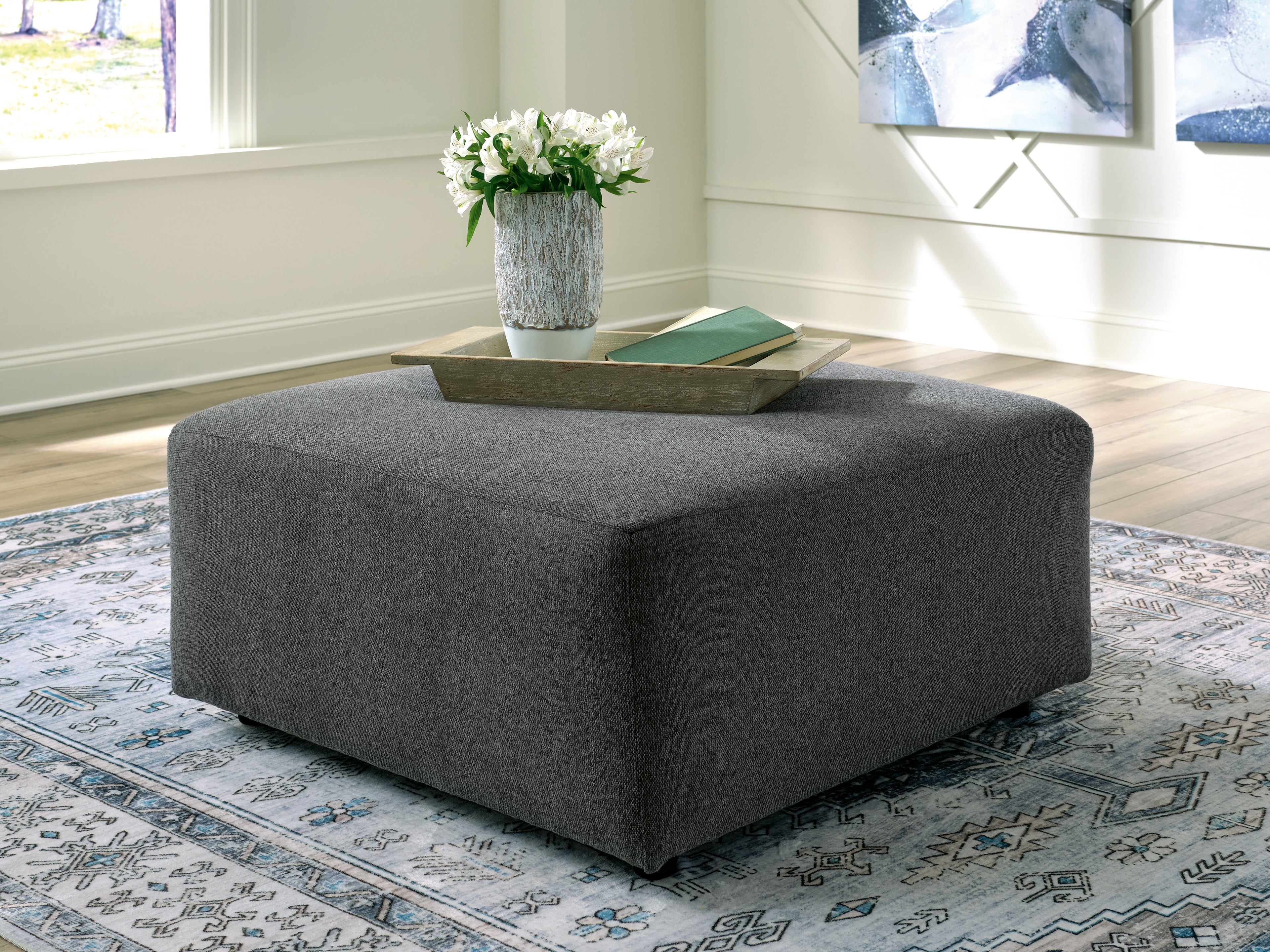 Elite Furniture Outlet - Ashley Furniture - Edenfield Living Room - Oversized Accent Ottoman / Charcoal - 2900308
