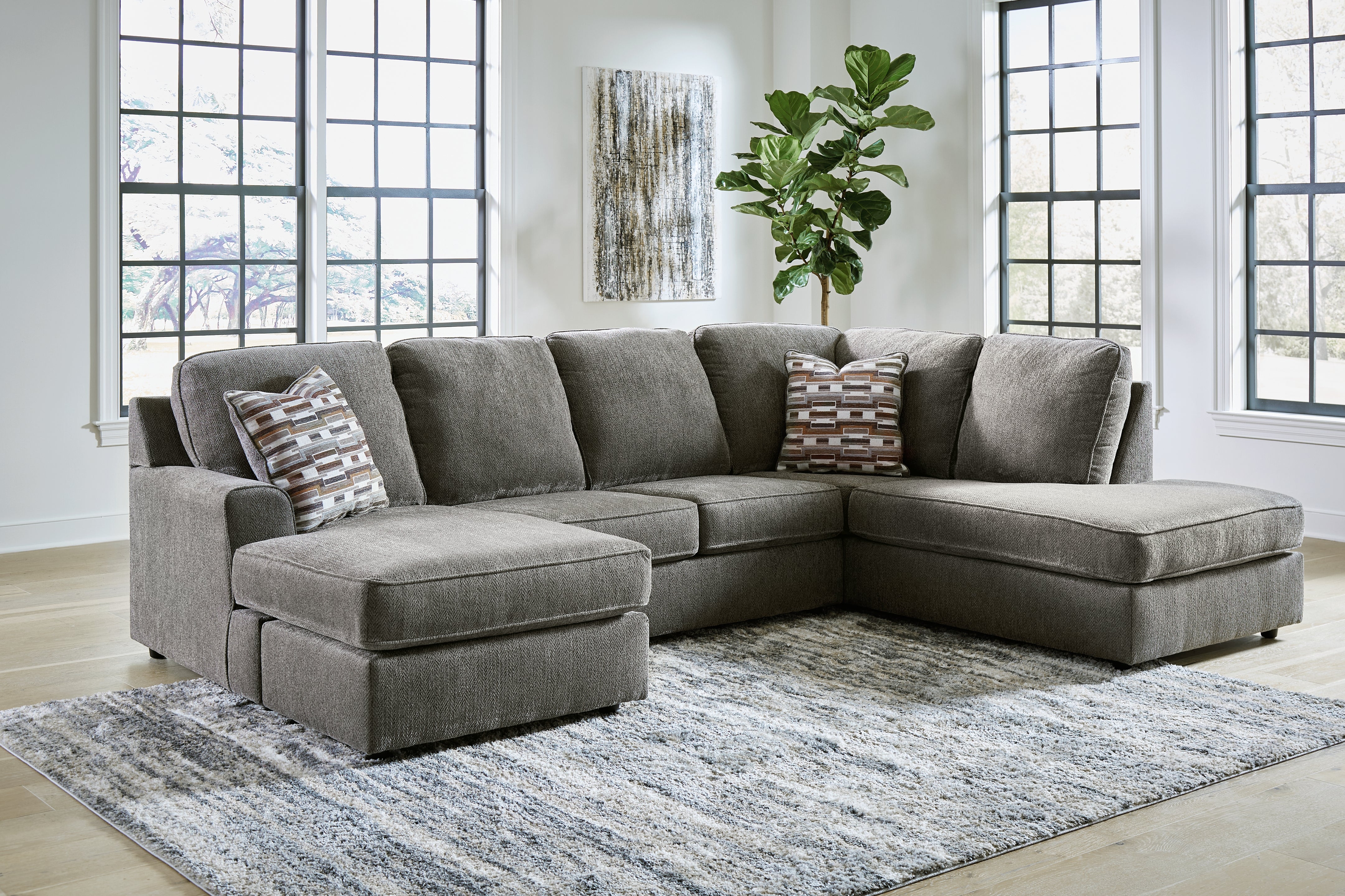 Elite Furniture Outlet - Ashley Furniture - O'Phannon Sectional - RAF 2-Piece Sectional with Chaise / Putty - 29402S2