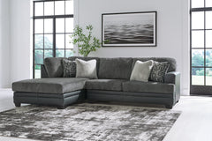 Elite Furniture Outlet - Ashley Furniture - Brixley Pier Sectional - RAF 2-Piece Sectional with Chaise / Graphite - 29906S1