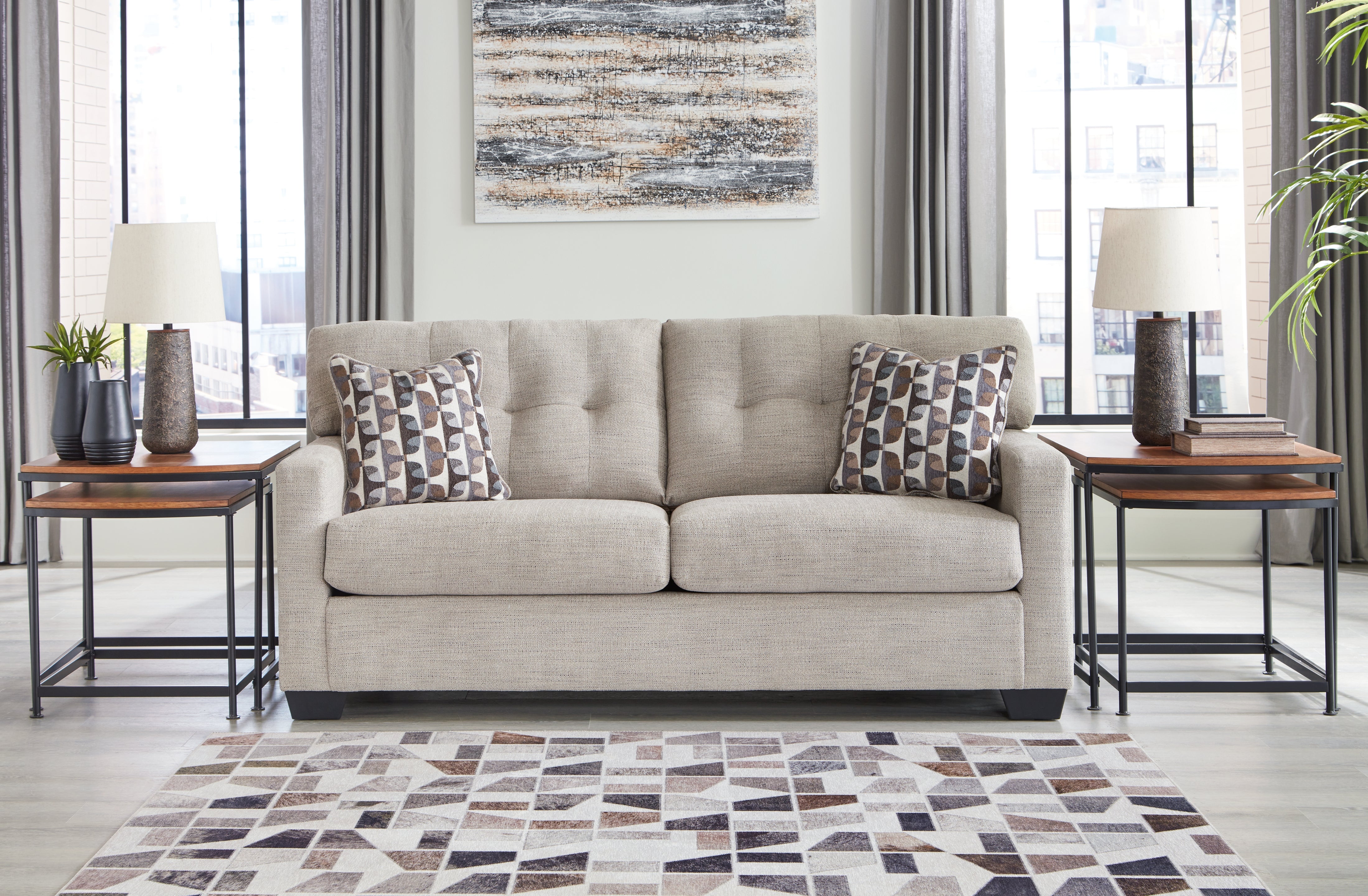 Elite Furniture Outlet - Ashley Furniture - Mahoney Living Room - Full Sofa Sleeper / Pebble - 3100436