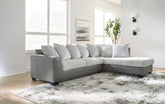 Elite Furniture Outlet - Ashley Furniture - Clairette Court Sectional - LAF 2-Piece Sectional with Chaise / Alloy - 31503S2