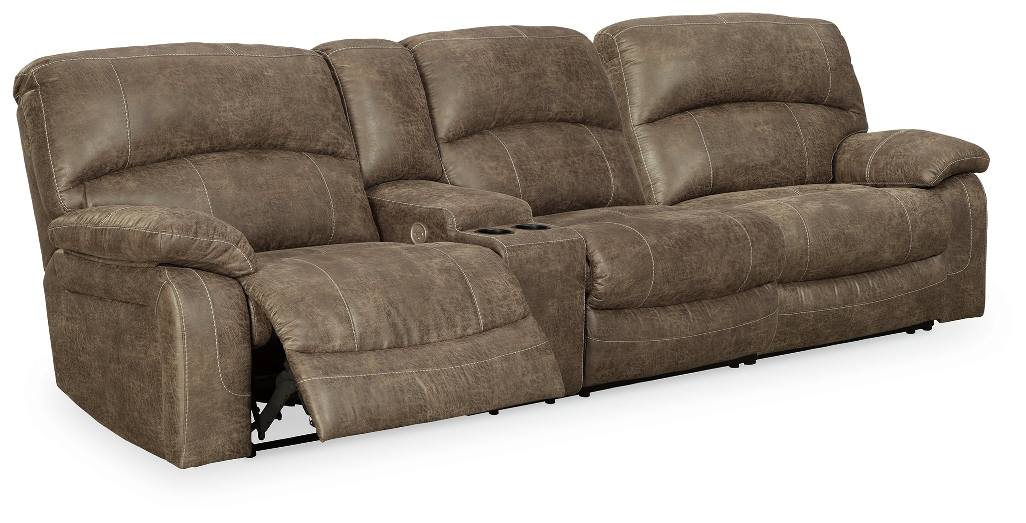 Elite Furniture Outlet - Ashley Furniture - Segburg Sectional - 2-Piece Power Reclining Sectional Sofa / Driftwood - 34303S1