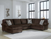 Elite Furniture Outlet - Ashley Furniture - Kimlee Sectional - RAF 3-Piece Sectional with Double Chaise / Chocolate - PC35603S3