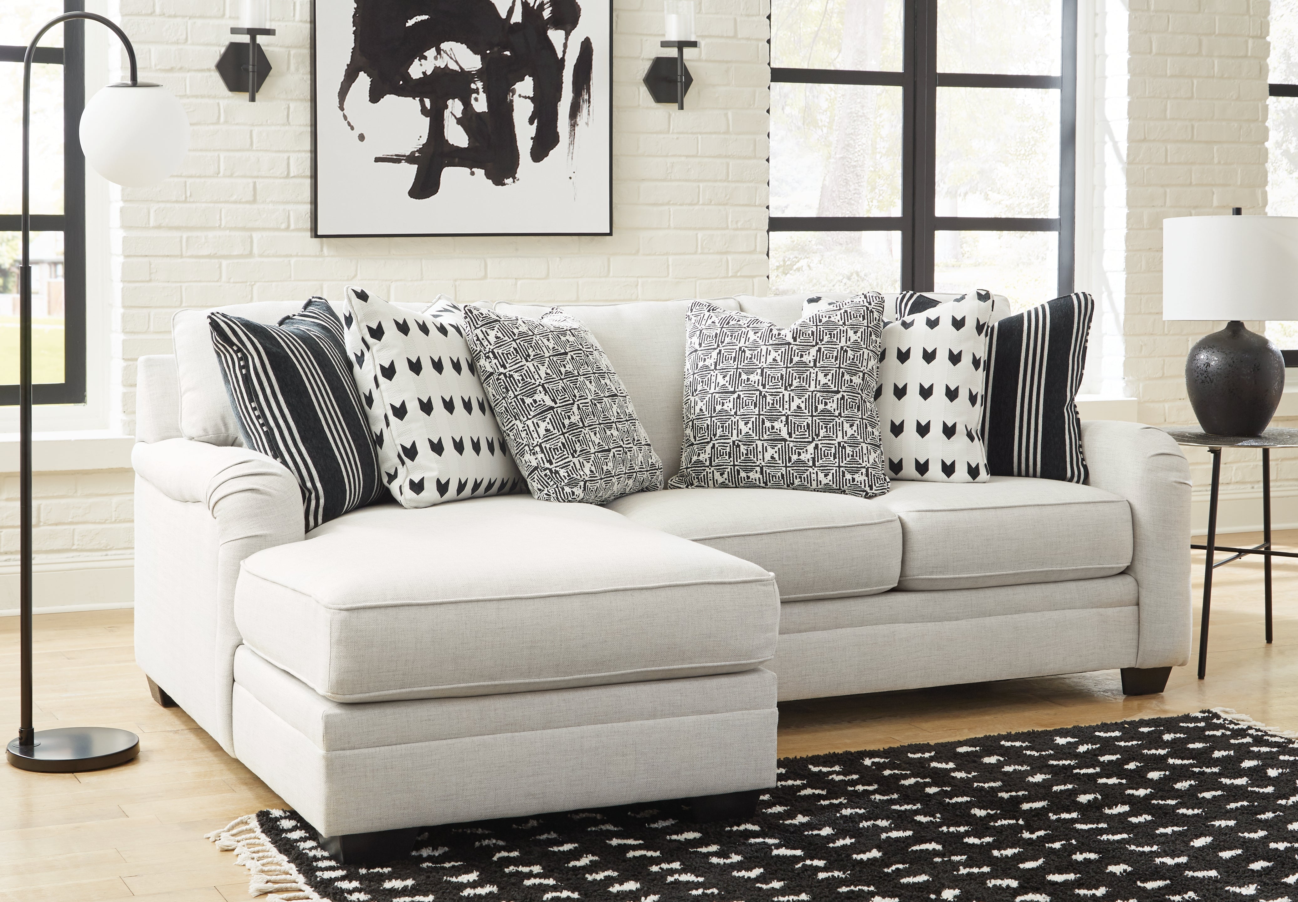 Elite Furniture Outlet - Ashley Furniture - Huntsworth Sectional - RAF 2-Piece Sectional with Chaise / Dove Gray - 39702S1