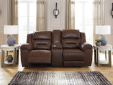 Elite Furniture Outlet - Ashley Furniture - Stoneland Living Room - DBL REC PWR Loveseat w/Console / Fossil - 3990596