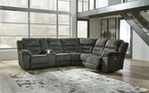Elite Furniture Outlet - Ashley Furniture - Nettington Sectional - 3-Piece Power Reclining Sectional / Smoke - 44101S1