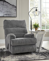 Elite Furniture Outlet - Ashley Furniture - Man Fort Living Room - Rocker Recliner / Graphite - 4660525