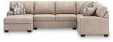 Elite Furniture Outlet - Ashley Furniture - Newellen Sectional - LAF 3-Piece Sectional with Chaise / Greystone - 48405S2