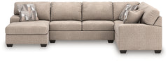 Elite Furniture Outlet - Ashley Furniture - Newellen Sectional - LAF 3-Piece Sectional with Chaise / Greystone - 48405S2