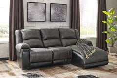 Elite Furniture Outlet - Ashley Furniture - Nantahala Sectional - 3-Piece Reclining Sectional with Chaise / Slate - 50301S9