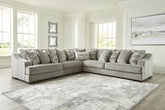 Elite Furniture Outlet - Ashley Furniture - Bayless Sectional - LAF 5-Piece Sectional / Smoke - 52304S3
