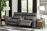 Elite Furniture Outlet - Ashley Furniture - Samperstone Sectional - 2-Piece Power Reclining Sectional Loveseat / Gray - 55203S5