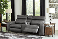 Elite Furniture Outlet - Ashley Furniture - Samperstone Sectional - 2-Piece Power Reclining Sectional Loveseat / Gray - 55203S5