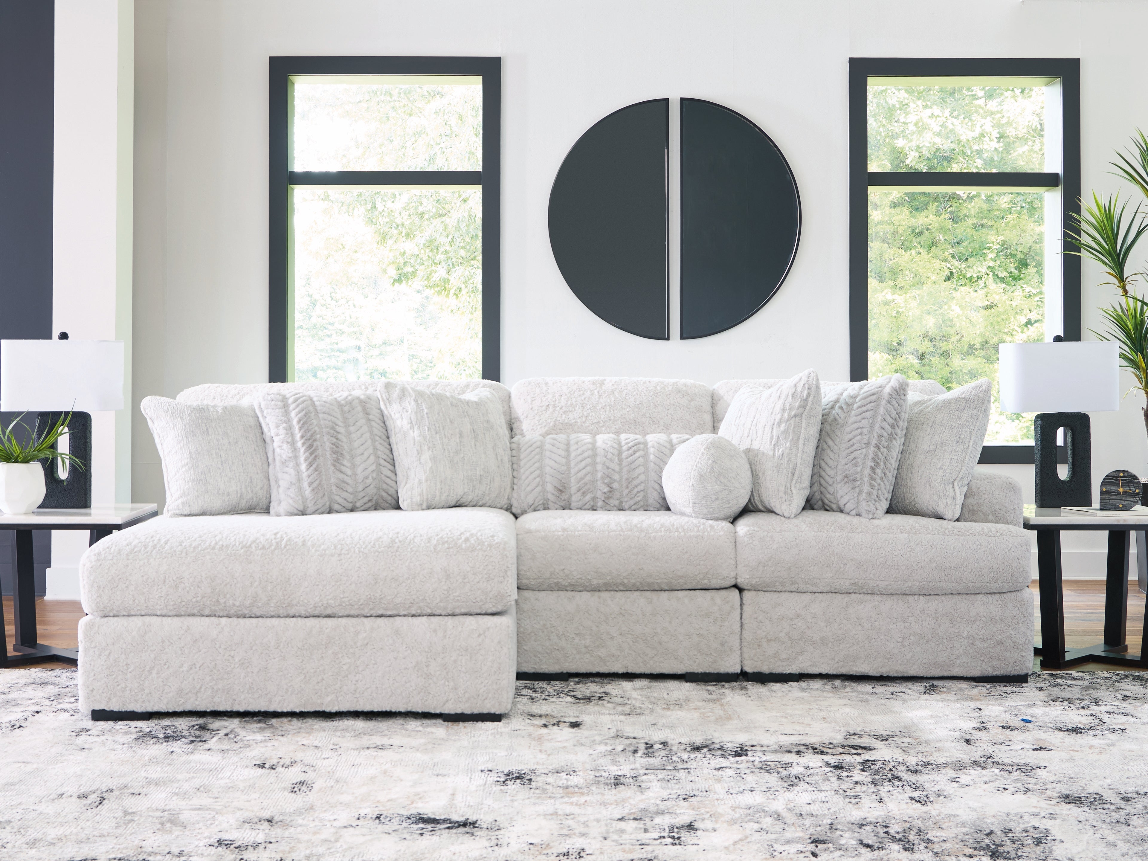 Elite Furniture Outlet - Ashley Furniture - Cuddle Plush Sectional - RAF 2-Piece Sectional / Arctic - PC59106S9