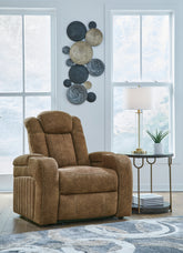 Elite Furniture Outlet - Ashley Furniture - Wolfridge Living Room - PWR REC Sofa with ADJ Headrest / Brindle - 6070315