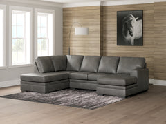 Elite Furniture Outlet - Ashley Furniture - Lofton-Pike Sectional - RAF 2-Piece Sectional with Chaise / Shadow - PC61610S2