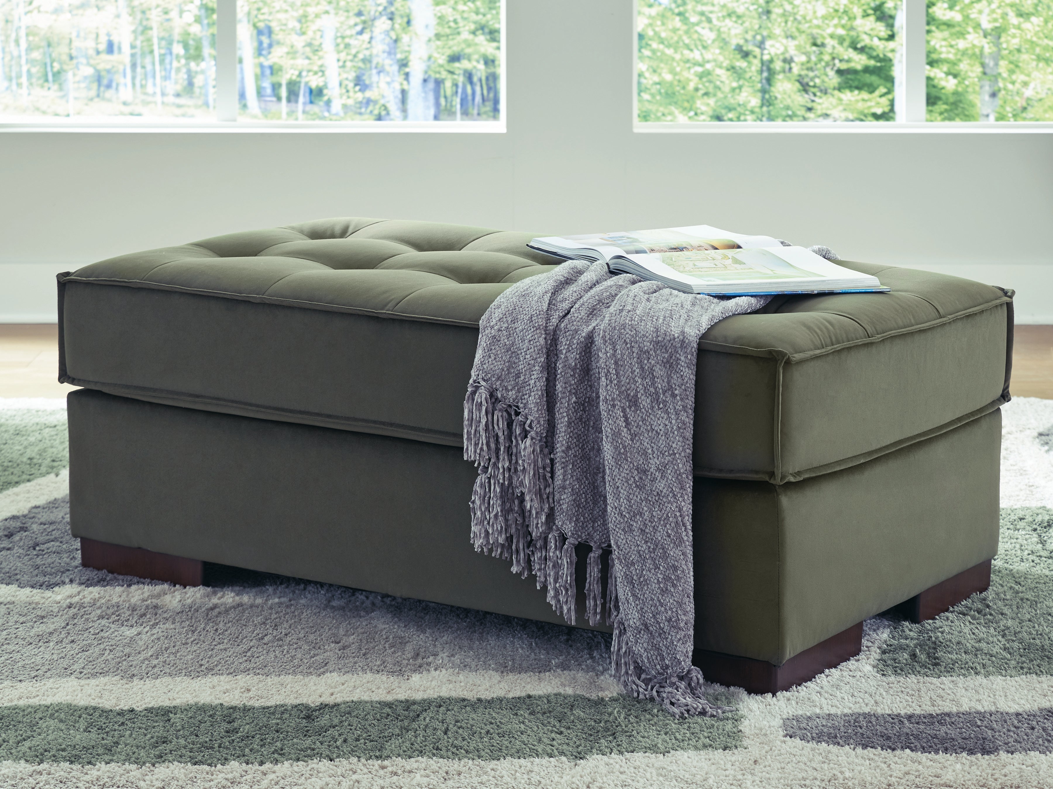 Elite Furniture Outlet - Ashley Furniture - Caspian-Town Living Room - Oversized Accent Ottoman / Olive - PC6170208