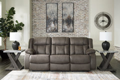 Elite Furniture Outlet - Ashley Furniture - First Base Living Room - Reclining Loveseat / Gunmetal - 6880486