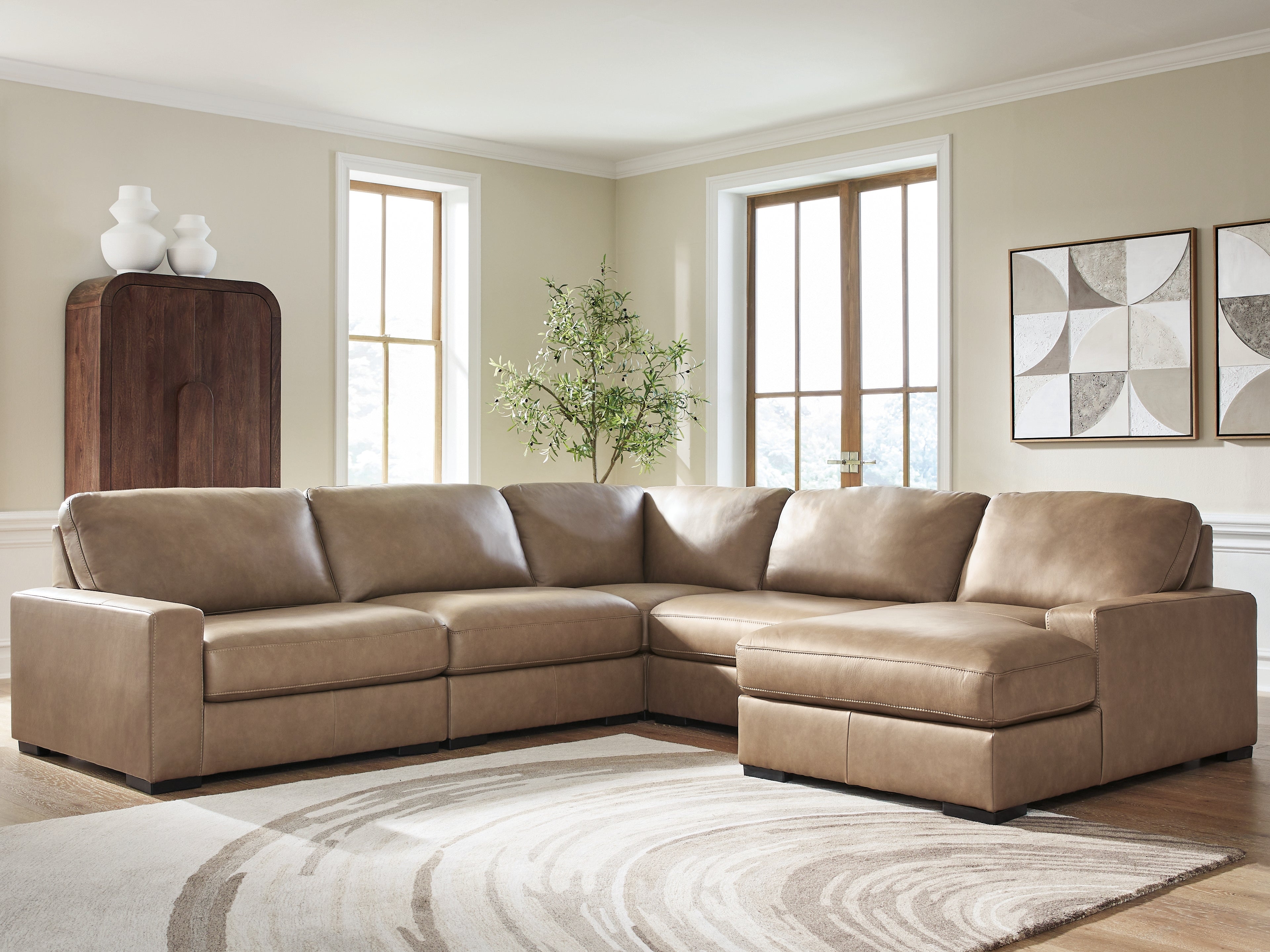 Elite Furniture Outlet - Ashley Furniture - Veronella Sectional - RAF 5-Piece Sectional with Chaise - 76106S13