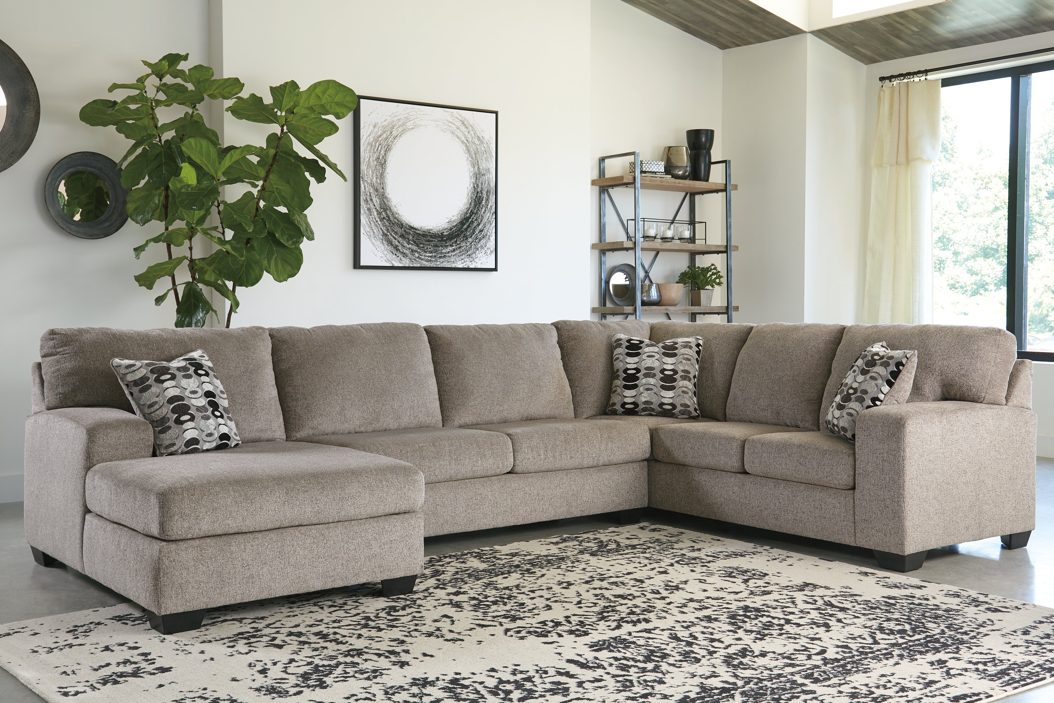 Elite Furniture Outlet - Ashley Furniture - Ballinasloe Sectional - RAF 3-Piece Sectional with Chaise / Smoke - 80703S1