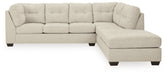 Elite Furniture Outlet - Ashley Furniture - Falkirk Sectional - LAF 2-Piece Sectional with Chaise / Parchment - 80806S2