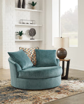 Elite Furniture Outlet - Ashley Furniture - Laylabrook Living Room - Oversized Swivel Accent Chair / Teal - 9220621