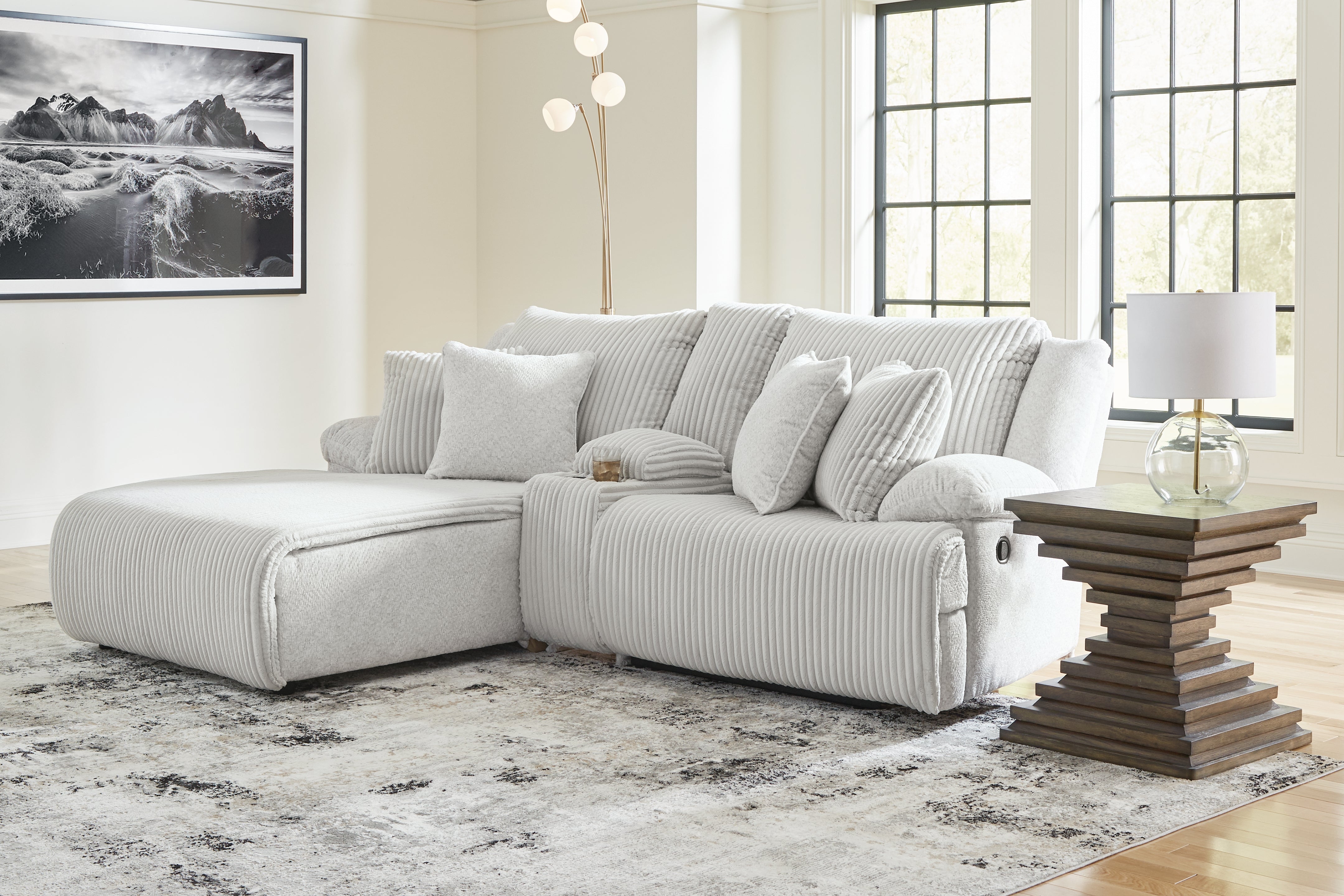 Elite Furniture Outlet - Ashley Furniture - Top Tier Sectional - 3-Piece Sectional Chofa / Alloy - 92706S10