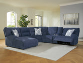 Elite Furniture Outlet - Ashley Furniture - Acklen Place Sectional - 2-Piece Power Reclining Sectional / Navy - 93607S16