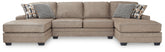 Elite Furniture Outlet - Ashley Furniture - Cannonbrook Sectional - RAF 3-Piece Sectional with Chaise / Nutmeg - 98201S3