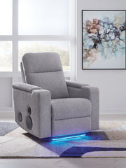 Elite Furniture Outlet - Ashley Furniture - Pineland Living Room - Glider PWR REC w/Audio System / Pewter - PC9930642A