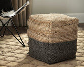 Elite Furniture Outlet - Ashley Furniture - Sweed Valley Pouf - Pouf / Natural/Black - A1000422