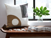 Elite Furniture Outlet - Ashley Furniture - Longsum Pillows - Pillow / Black/White/Honey - A1000927P