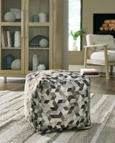 Elite Furniture Outlet - Ashley Furniture - Albermarle Pouf - Pouf / Gray/Brown - A1000983