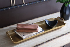 Elite Furniture Outlet - Ashley Furniture - Posy Tray - Tray / Gold Finish - A2000136