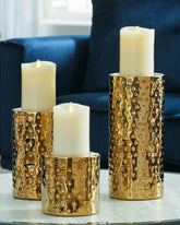 Elite Furniture Outlet - Ashley Furniture - Marisa Candle Holder - Candle Holder Set (3/CN) / Silver Finish - A2000460