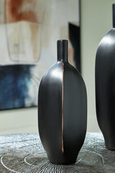Elite Furniture Outlet - Ashley Furniture - Rhaveney Vase - Vase (3/CS) / Black - A2000550