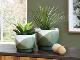 Elite Furniture Outlet - Ashley Furniture - Ardenridge Planter (Set of 2) - Planter Set (Set of 2) / Green/White - A2000579